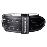 Wahlanders Powerlifting Belt, Black Leather With White Stitching, IPF Approved